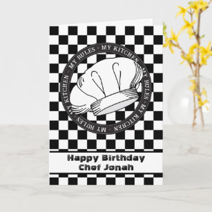 Cartão Escola de culinária Feliz Aniversário de Chef e Co
