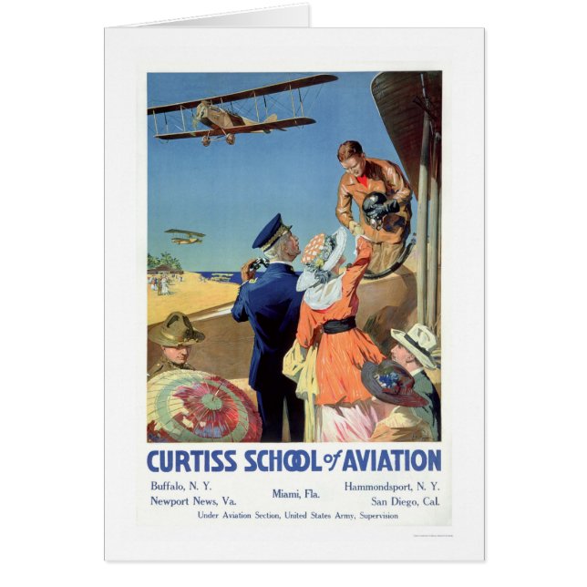Cartão Escola de Curtiss da aviação (US02053) (Frente)
