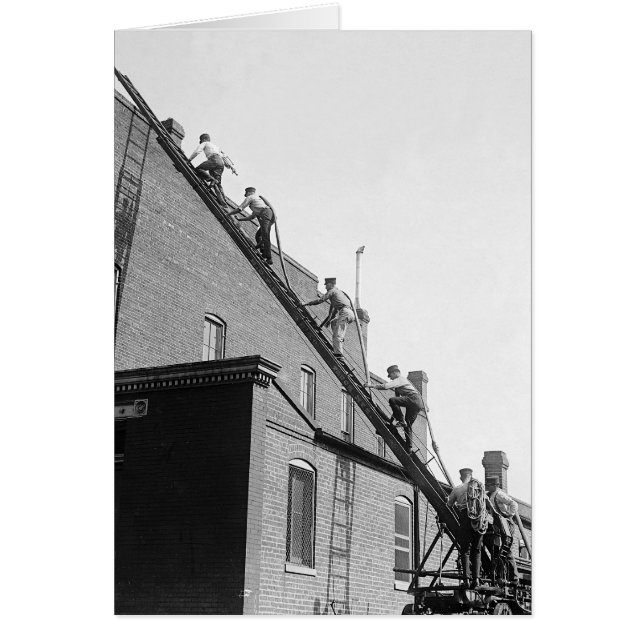 Cartão Escola de treinamento dos bombeiros, 1920 (Frente)