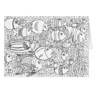 Cartão Escola inspirada dos peixes