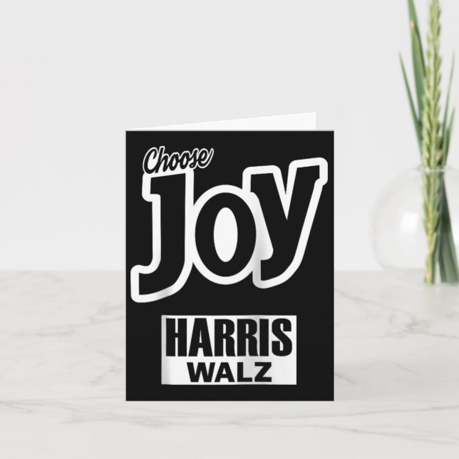 Cartão Escolha Joy Kamala Harris Tim Walz Slogan 2024 Gal (Frente)
