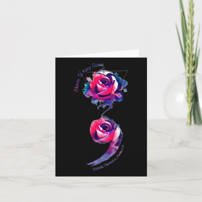 Cartão Escolha Manter A Consciência Da Prevenção Ao Suicí (Frente)