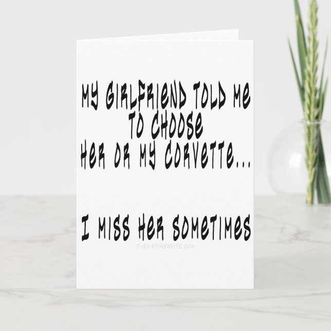 Cartão Escolha Namorada ou Corvette (Frente)