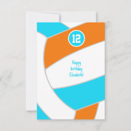 Cartão escolha QUALQUER cores volei aniversário ou parabé