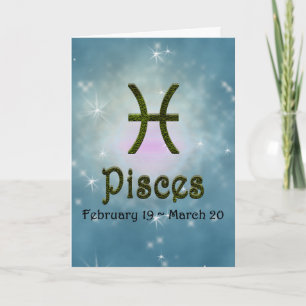 Cartão Escolher Peixes de Cor Símbolo Astrológico Zodiac