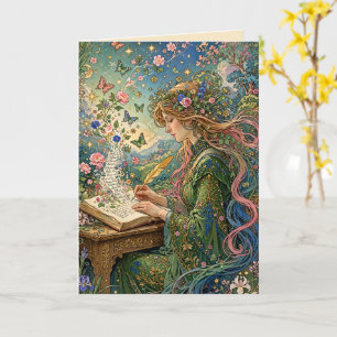 Cartão Escrevendo o Mundo Art Nouveau