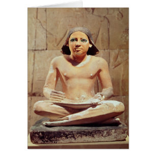 Cartão Escrevente assentado de pernas cruzadas