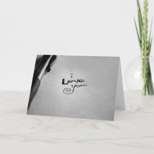 Cartão Escrito à mão eu te amo
