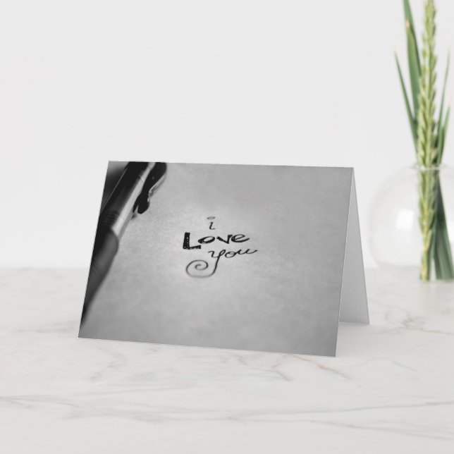 Cartão Escrito à mão eu te amo (Frente)