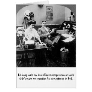 Cartão Escritório do vintage - a incompetência do chefe