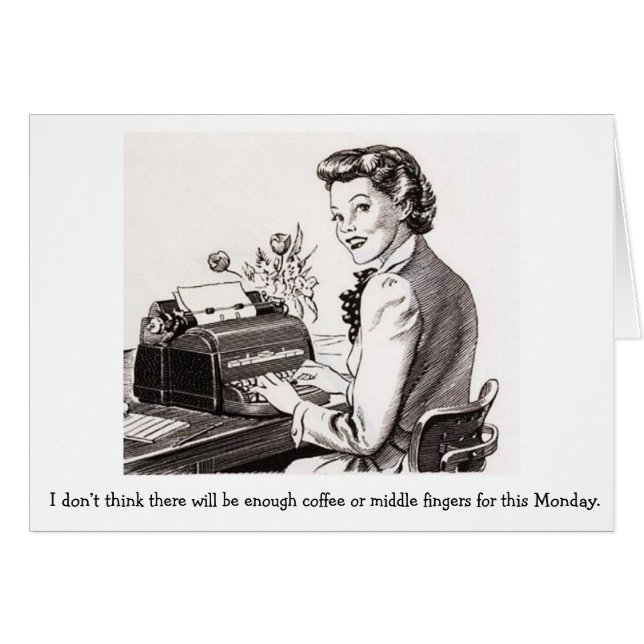 Cartão Escritório retro - não bastante dedos médios, (Frente Horizontal)