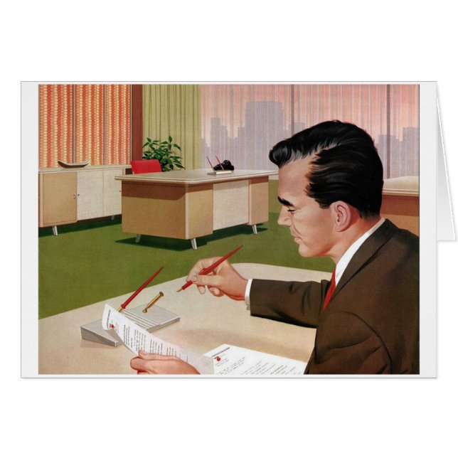 Cartão Escritório retro - tipo de I'm de uma grande (Frente Horizontal)