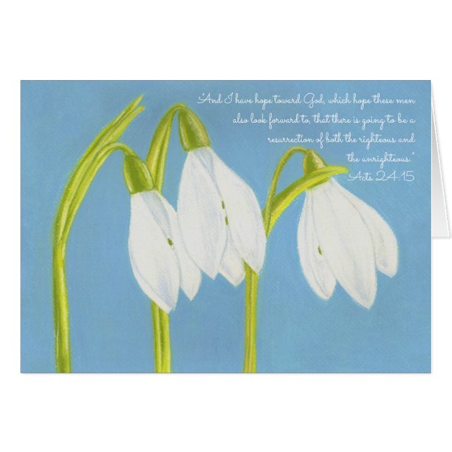Cartão Escritura da esperança da ressurreição (Frente horizontal)
