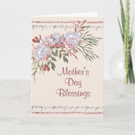 Cartão Escritura de Blessings de Dia de as mães Floral de