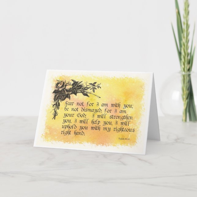 Cartão Escritura de incentivo Isaiah 41:10 (Frente)