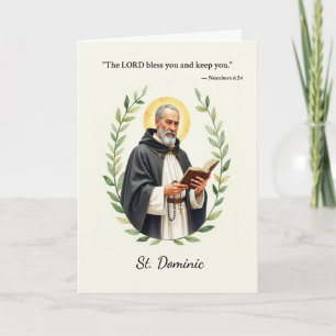 Cartão Escritura de santo Dominic Deus para a Paz e Bênçã