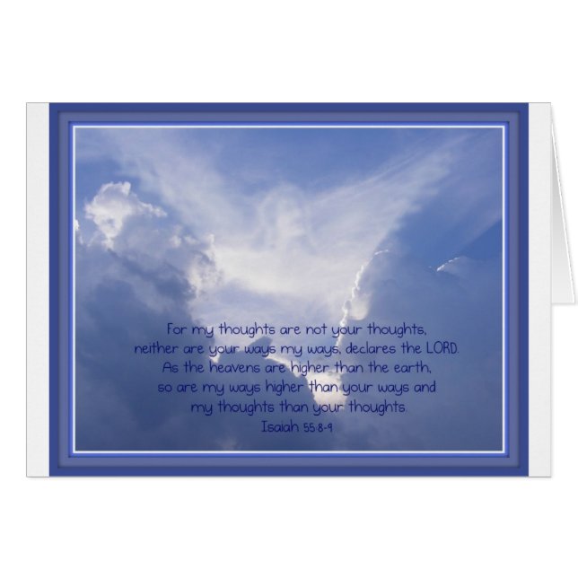 Cartão Escritura, Isaiah 55:8,9, meus modos são Mais alto (Frente Horizontal)