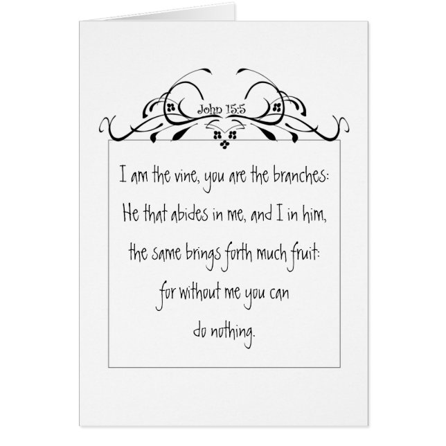 Cartão Escritura, John 5:15 Eu sou a Vinha (Frente)
