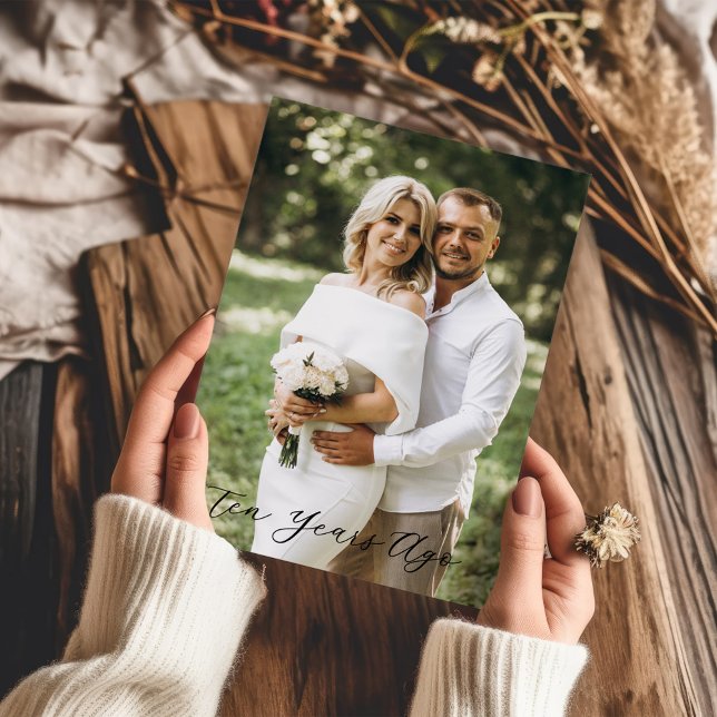 Cartão Escritura Simples 10º Aniversário - Há Dez Anos (Criador carregado)