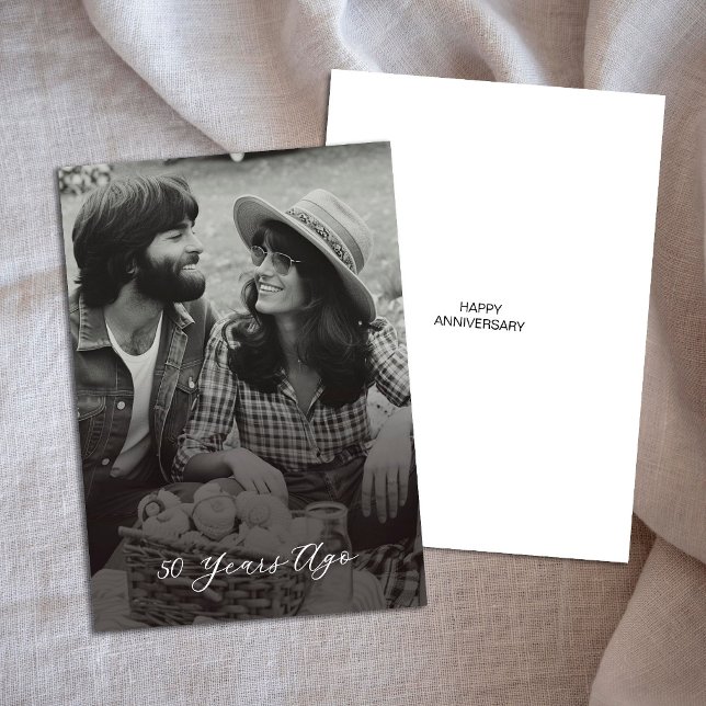 Cartão Escritura Simples 50º Aniversário - Há 50 Anos (Criador carregado)