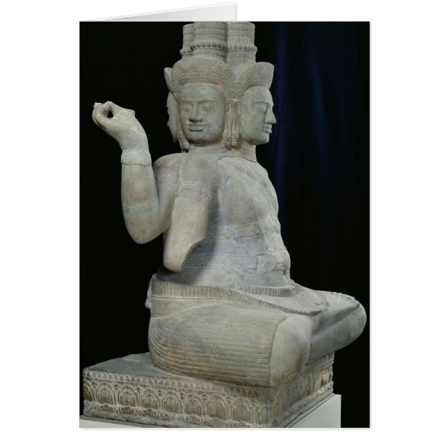 Cartão Escultura de Brahma com quatro faces (Frente)