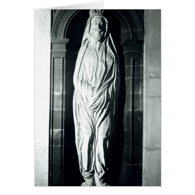 Cartão Escultura de pedra de John Donne em sua saia (Frente)