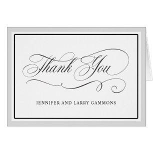 Cartão Escuridão Elegante Florea Casamento Obrigado