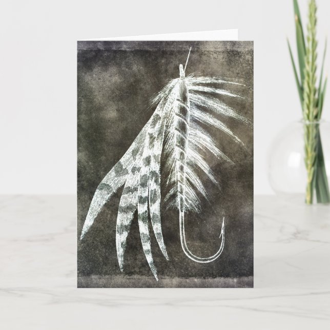 Cartão Escuro De Pesca - Anzol De Peixe Com Voo (Frente)