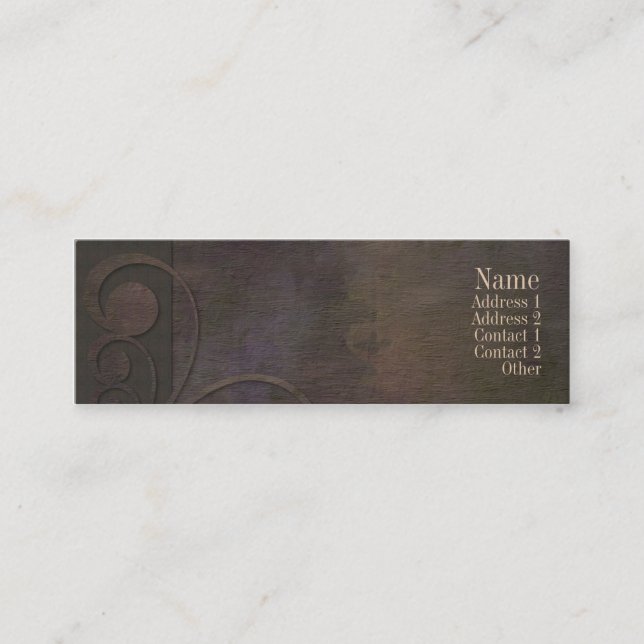 Cartão escuro do contato das curvas executivas (Frente)