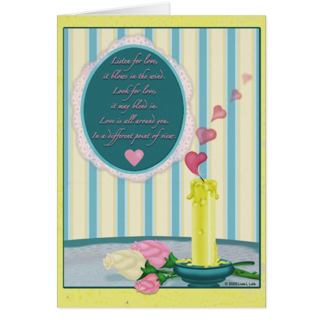 Cartão Escute o amor, ele funde no vento (Frente)