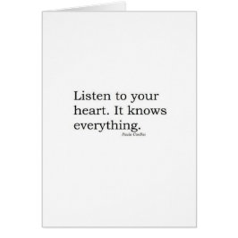 Cartão "Escute seu coração. Sabe tudo" Coelho
