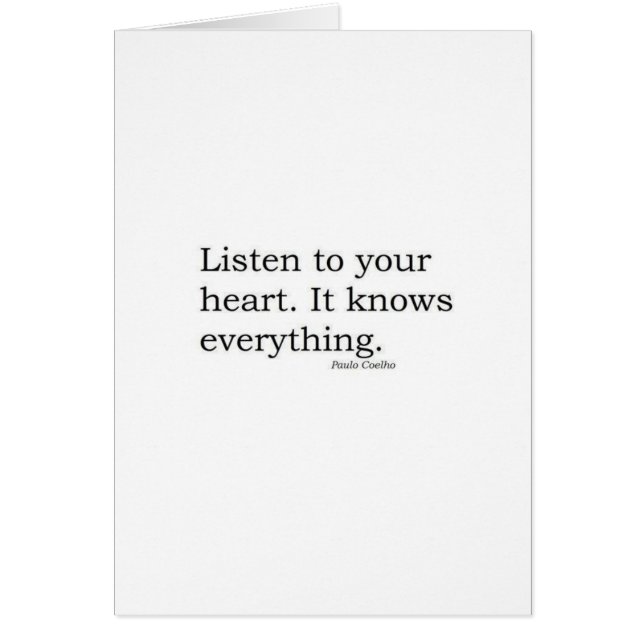 Cartão "Escute seu coração. Sabe tudo" Coelho (Frente)