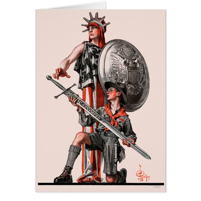 Cartão Escuteiro e liberdade de menino (Frente)