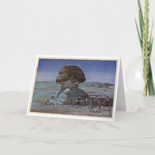 Cartão Esfinge (Noite), Hiroshi Yoshida, Woodcut (Frente)