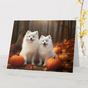 Cartão Eskimo Americano Puppy Autumn Delight Pumpkin