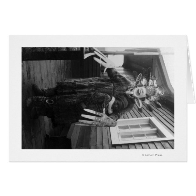 Cartão Eskimo Medicine Man and Sick Boy no Alasca (Frente Horizontal)