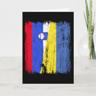 Cartão Eslovênia Ucrânia Meia Bandeira Esloveno Herança U