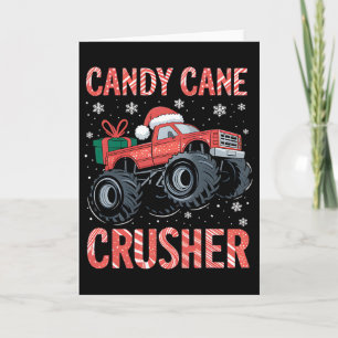 Cartão Esmagador de Bastão de Natal do Monstro de Caminhã