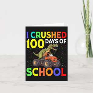 Cartão Esmagei 100 Dias De Dinosau De Monstro Escolar