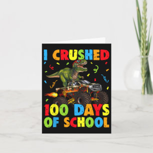 Cartão Esmagei 100 Dias De Dinossauro Dinossauro Engraçad