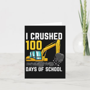 Cartão Esmagei 100 Dias De Escavador De Meninos Escolares