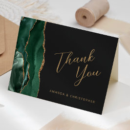 Cartão Esmeralda Agradecimento de Casamento Escrito em Ou