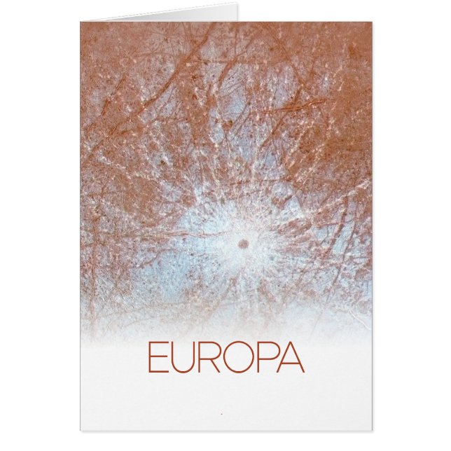 Cartão Espaço Exterior, Cosmos, Sistema Solar, Lua Europa (Frente)