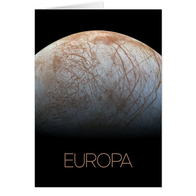 Cartão Espaço Exterior, Cosmos, Sistema Solar, Lua Europa (Frente)