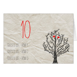 Cartão Espaço Reservado para Mesas de Casamento em Árvore