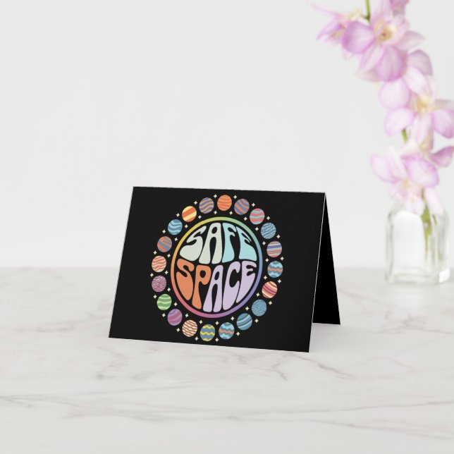 Cartão Espaço seguro - LGBTQ Friendly Pride Suporte Orgul (Orquídea)