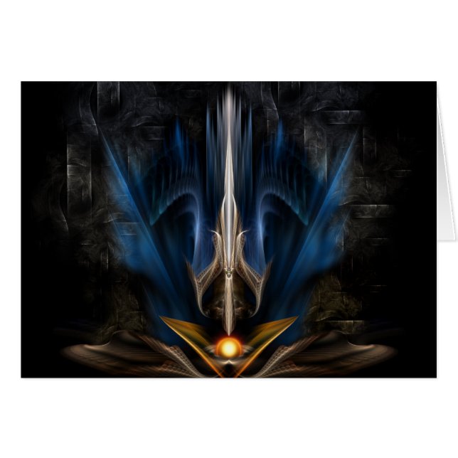 Cartão Espada de Arte Fractal Leve (Frente Horizontal)