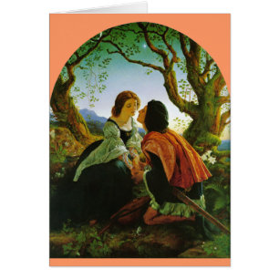 Cartão Espada medieval Hesperus do casal romântico do