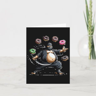 Cartão Espada Ninja Gorda e Shuriken de Donut Amantes de