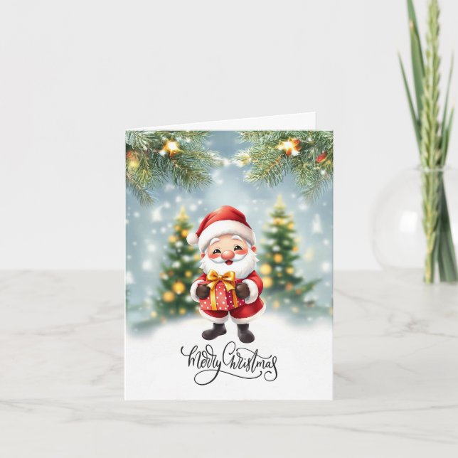 Cartão Espalhando a alegria de Natal (Frente)